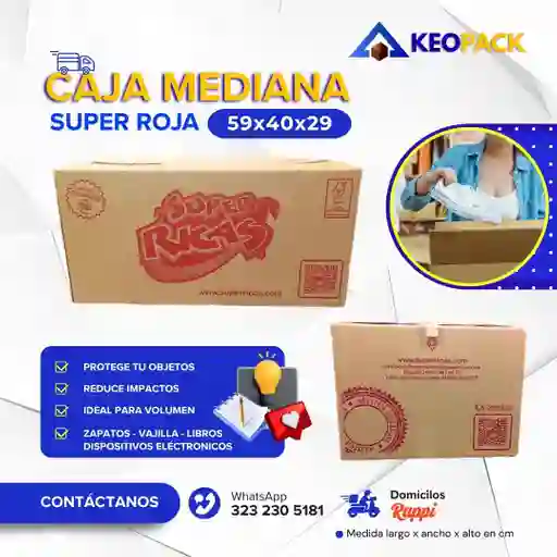 Cajas Carton Mediana Roja