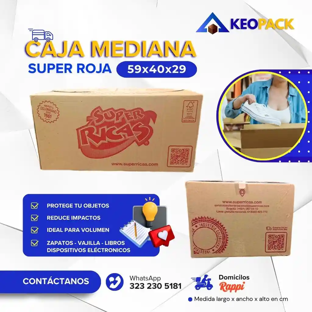 Cajas Carton Mediana Roja