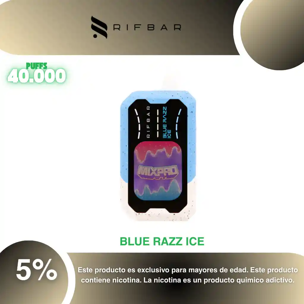 Vape Rifbar Mixpro 40.000 Pufs, Blue Razz Ice 5%