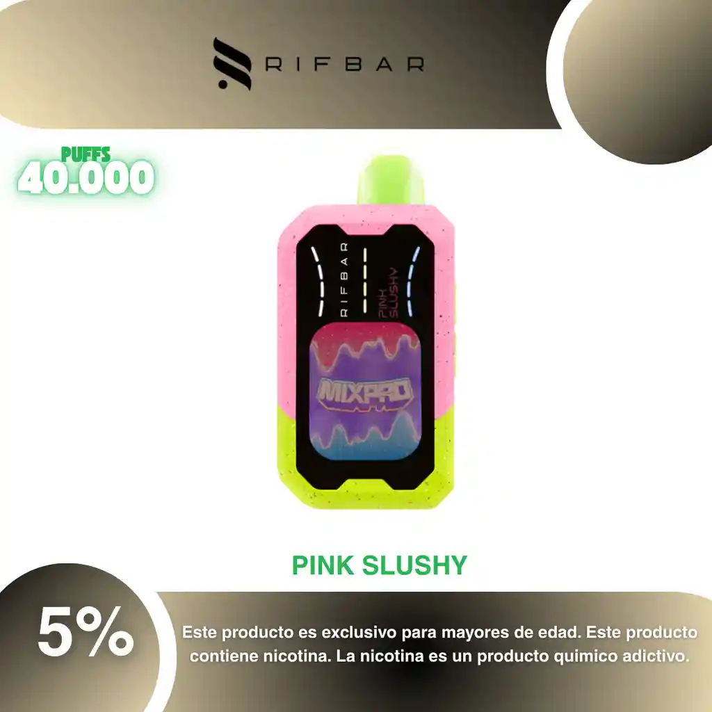 Vape Rifbar Mixpro 40.000 Pufs, Pink Slushy 5%