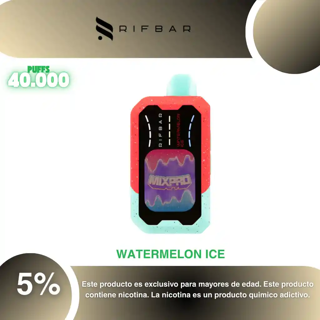Vape Rifbar Mixpro 40.000 Pufs, Watermelon Ice 5%