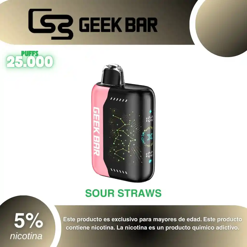 Vape Geek Bar Pulse X 25.000 Pufs, Sour Straws 5%