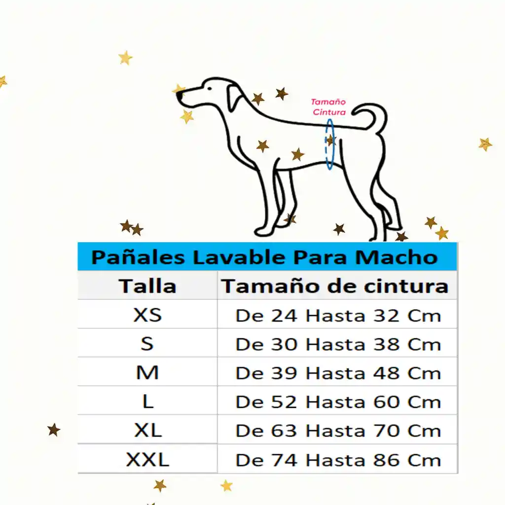 Pañal Lavable Macho Talla M Tamaño Cintura 39-48cm X 3 Und