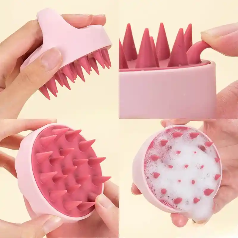 Cepillo Masajeador Capilar De Silicona Para Cabello Cuero Cabelludo