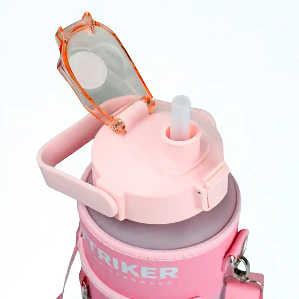 Termo Sttriker 2l Agua Bolso + Funda Maleta Motivacional Rosa