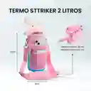 Termo Sttriker 2l Agua Bolso + Funda Maleta Motivacional Rosa