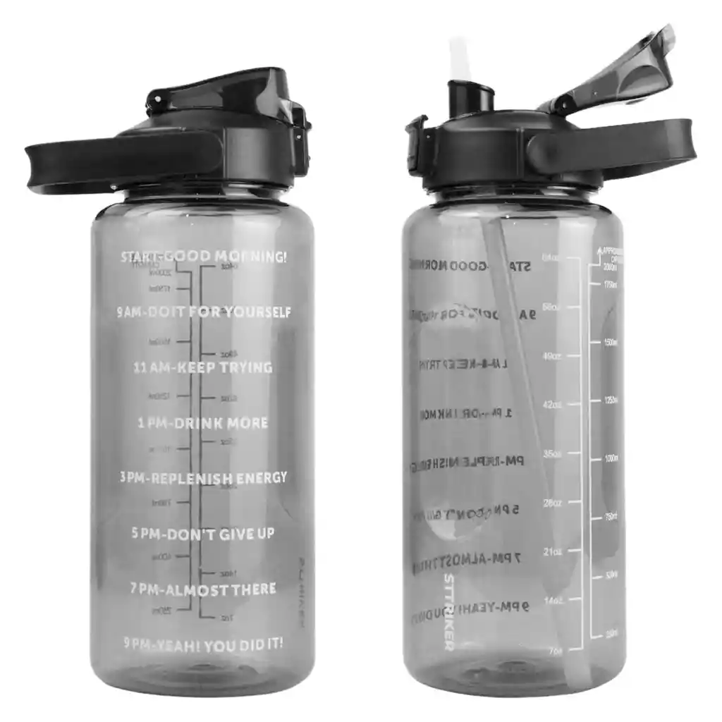 Termo Sttriker 2l Agua Bolso + Funda Maleta Motivacional Negro