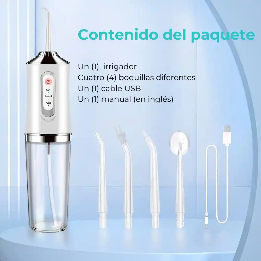 Irrigador Oral Recargable Limpieza Dental Cuidado Bucal Ipx7