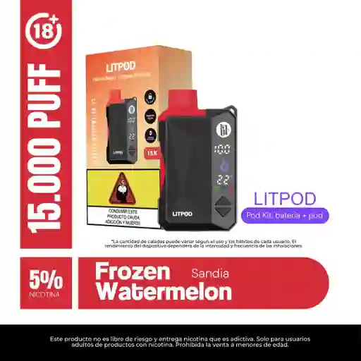 Lit Pod Kit Completo, Frozen Watermelon 5%
