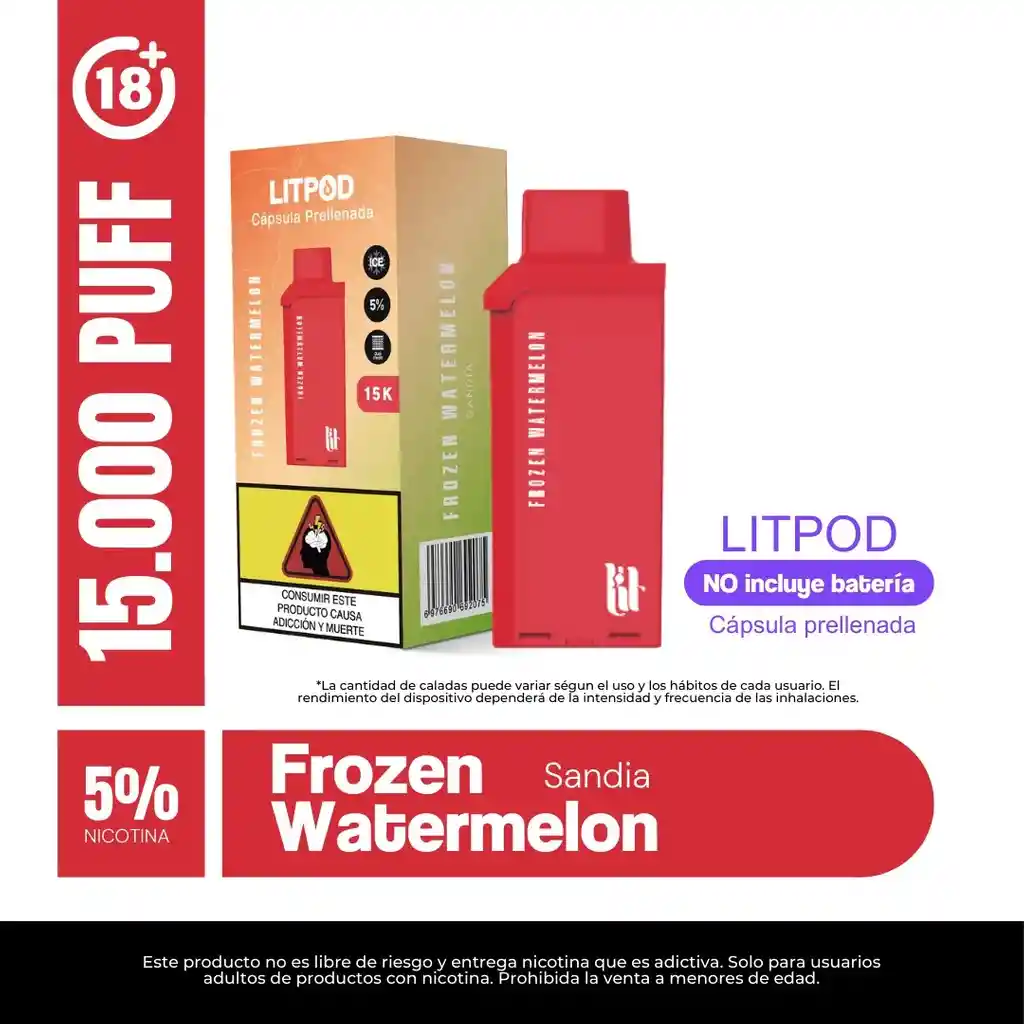 Lit Pod 15.000 Pufs, Frozen Watermelon 5%