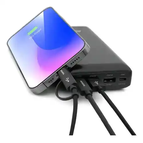 Banco De Pode Adata C20 20000mah Usb-c/a, Negro, Rápido