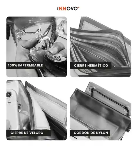 Funda Impermeable Para Celular Táctil Sumergible Protección Agua Playa Negro
