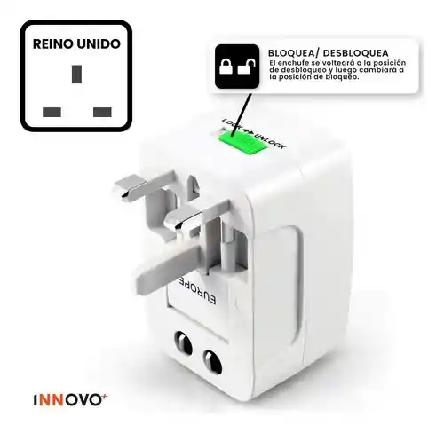 Adaptador Enchufe Universal 2 Puertos Usb Internacional