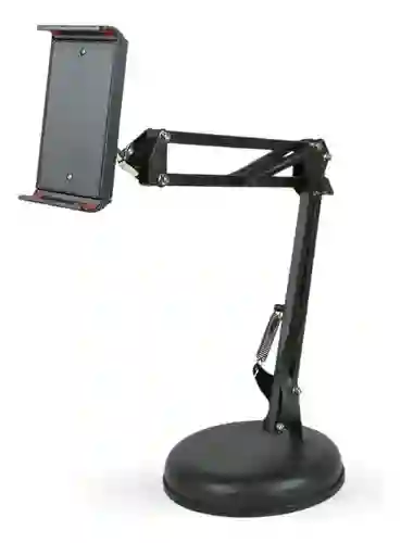Soporte De Teléfono Tablet Brazo Articulado 360° Escritorio Base Estable Giratoria Y Ajustable