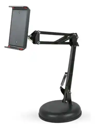 Soporte De Teléfono Tablet Brazo Articulado 360° Escritorio Base Estable Giratoria Y Ajustable