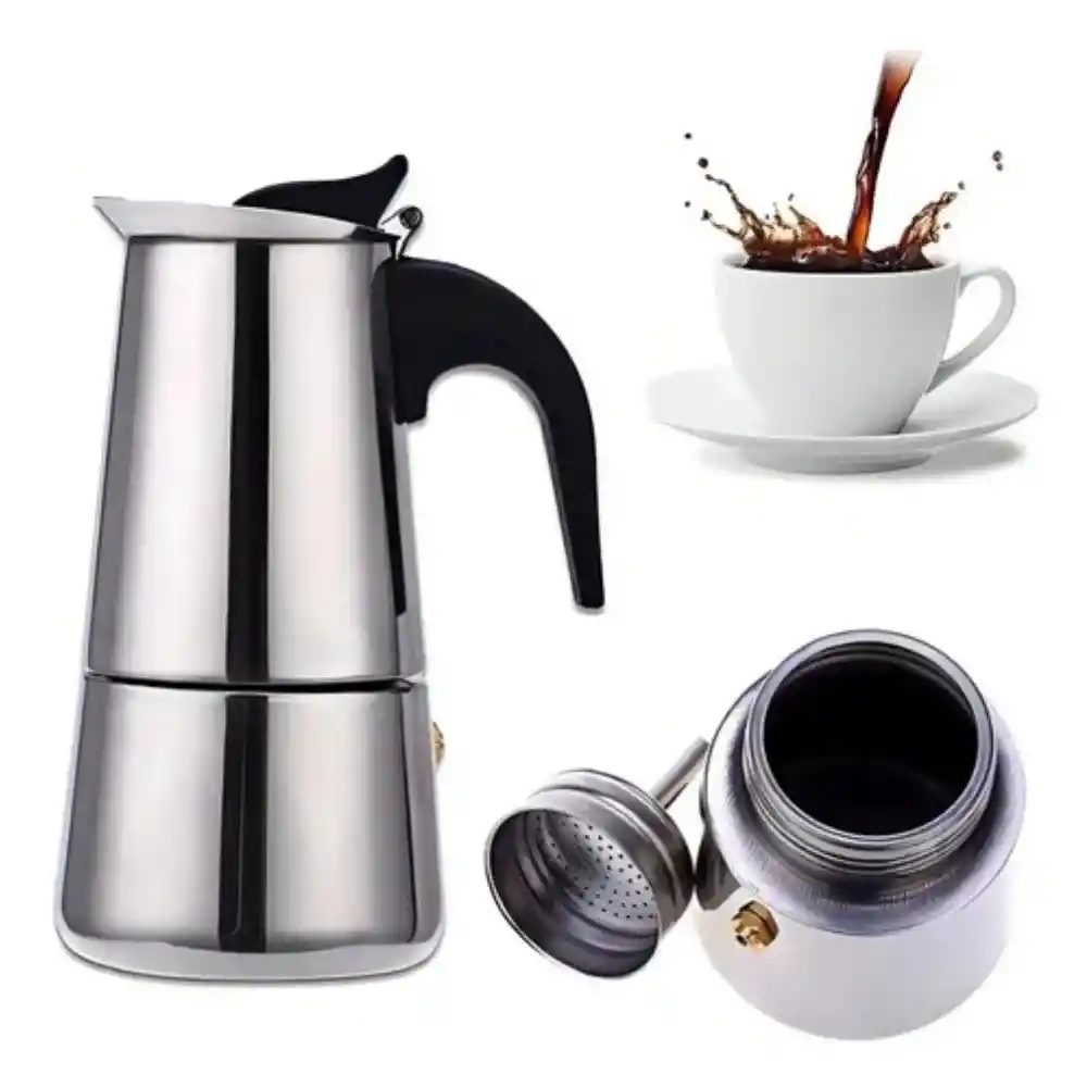 Cafetera Italiana Espresso Maker 9 Tazas Acero Inoxidable
