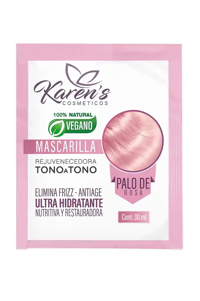 Mascarilla Matizante Palo De Rosa 30ml Sachet Karen`s