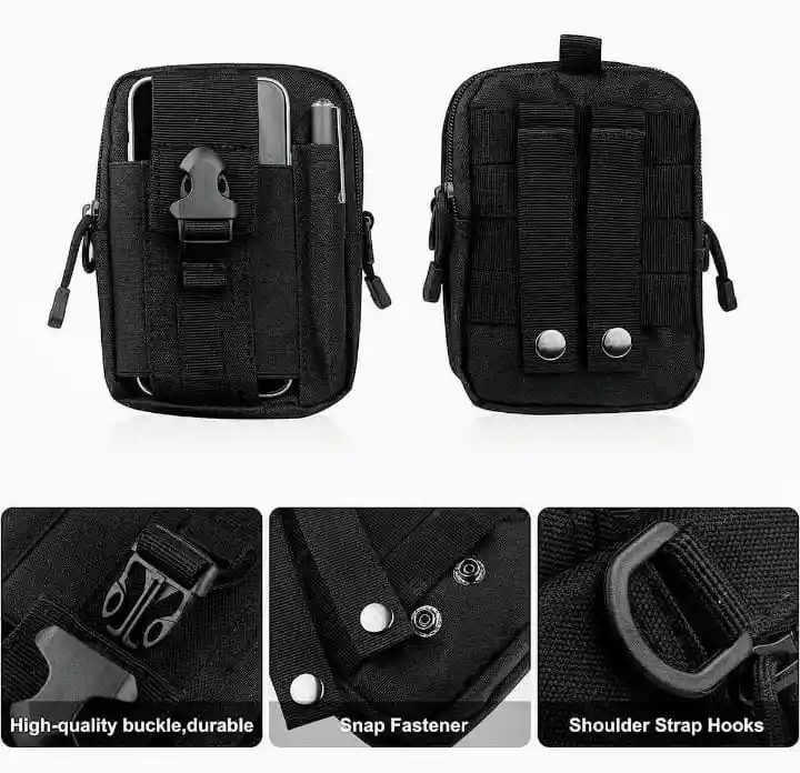 Bolso/carriel Porta Celular Multiusos Color Negro