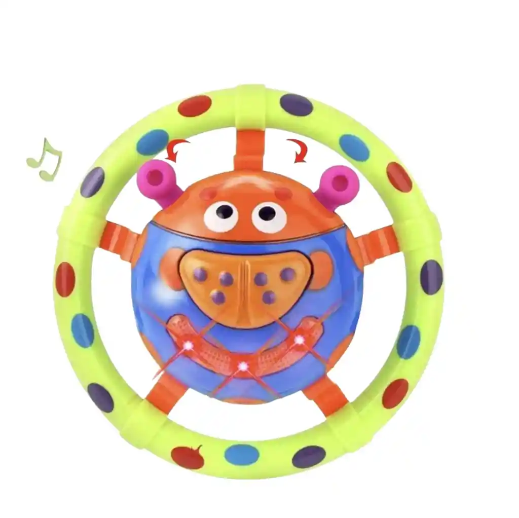 Sonajero Didactico Mariquita Luces Sonido Estimulacion Niños