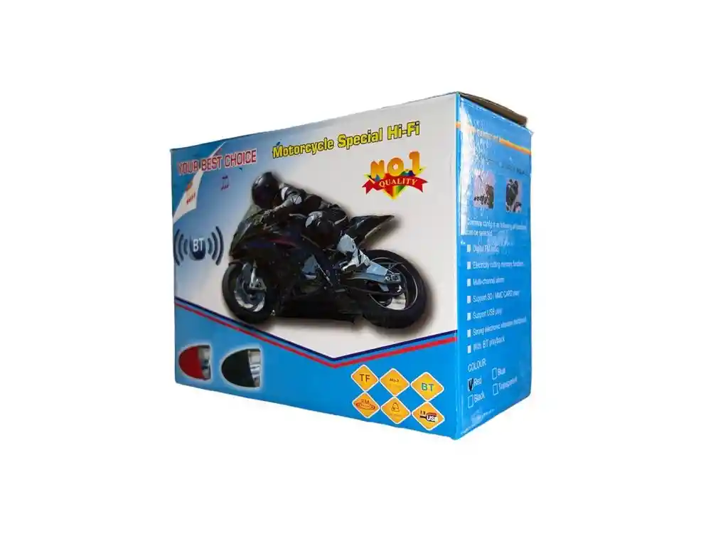 Alarma Y Parlantes Bluetooth Para Moto Mp3 Radio Con Control
