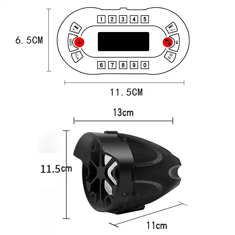 Alarma Y Parlantes Bluetooth Para Moto Mp3 Radio Con Control