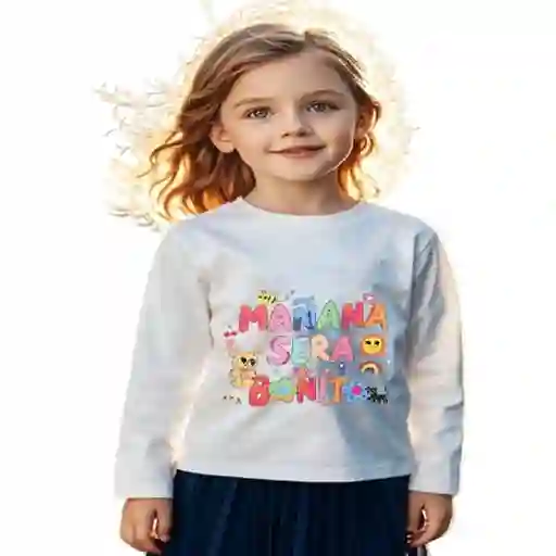 Camiseta Blanca Mañana Sera Bonito Talla 1-2 Años