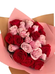 Flores Rosas X24 Rojas Y Rosadas Bouquet