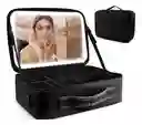 Estuche De Maquillaje Con Espejo Luz Led Cosmetiquera
