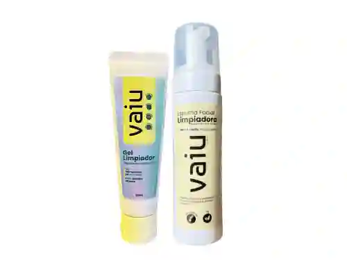 Kit Doble Limpieza / Vaiu Gel Con Cuarzo Y Espuma Sin Jabón
