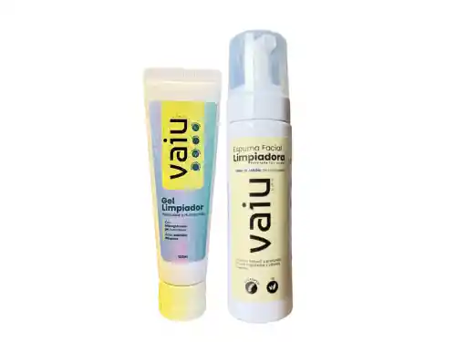 Kit Doble Limpieza / Vaiu Gel Con Cuarzo Y Espuma Sin Jabón