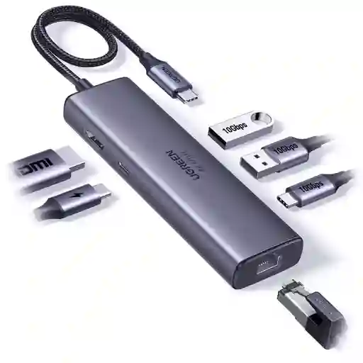 Hub Usb-c A X3 Usb-a, X1 Usb-c, X1 Hdmi 4k 30h, X1 Rj45 Ugreen 15598