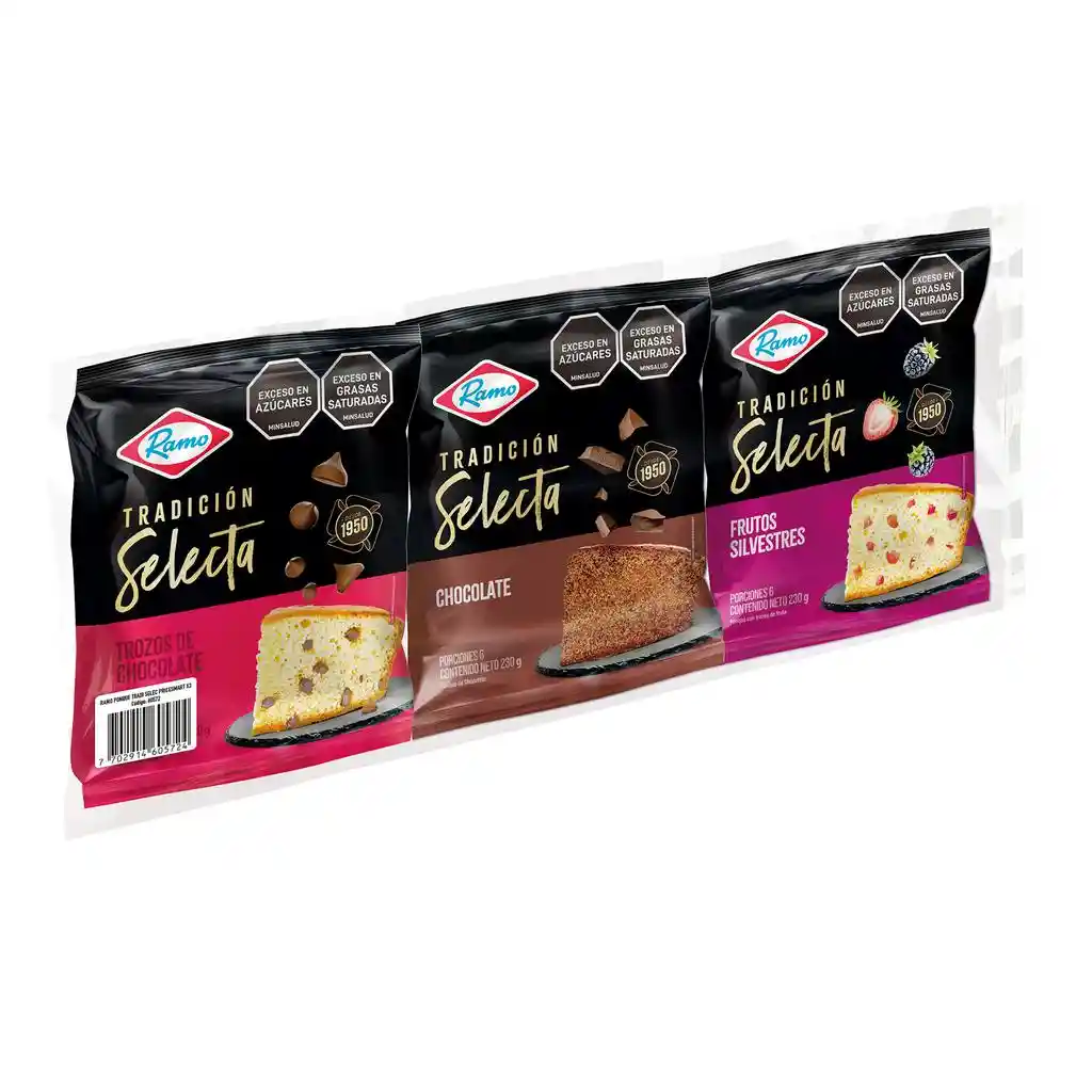 Ramo Ponqué Tradición Selecta Tozos De Chocolate, Frutos Silvestres Y Chocolate 3 Unidades