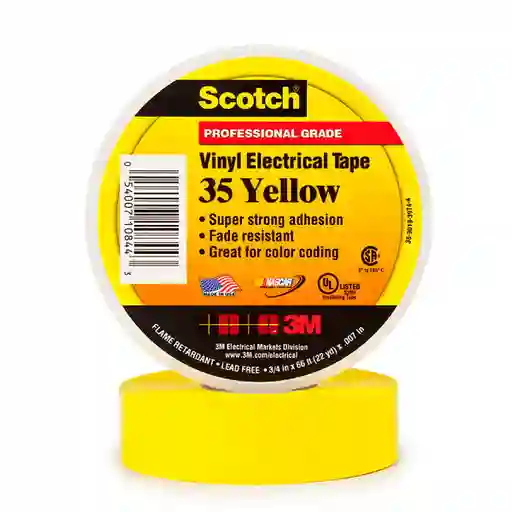 Cinta 35 Prof Vinilo 20m Amarillo- 3m, Amarillo