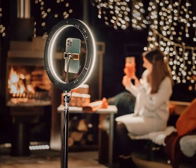 Aro Luz Rgb/luz Led Para Celular / Tripode + Aro De Luz Rgb Para Celular