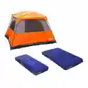 Carpa + Colchon Clark Sencillo Y Doble 300x180x270cm Naranja