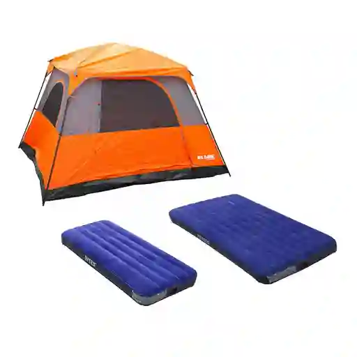 Carpa + Colchon Clark Sencillo Y Doble 300x180x270cm Naranja