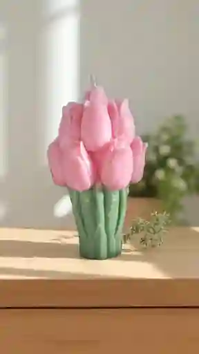 Vela Tulipanes Rosados – Detalle Que Enamora 🌷