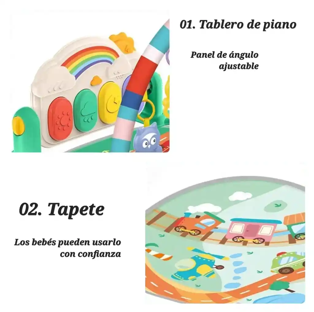 Gimnasio Tapete Piano Musical Estimulacion Niños Diseño Tren