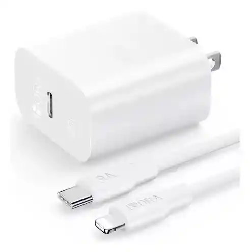 Cargador Iphone 20w 1hora 3a Carga Rapida Cargador Usb C Con Cable A Light-ing 1 M Compatible Para 1phone 14/13/13/12/ 11/x, Pad, Pods