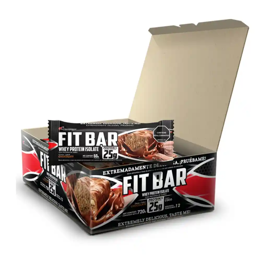 Fitbar Chocolate 12 Barras (720g)
