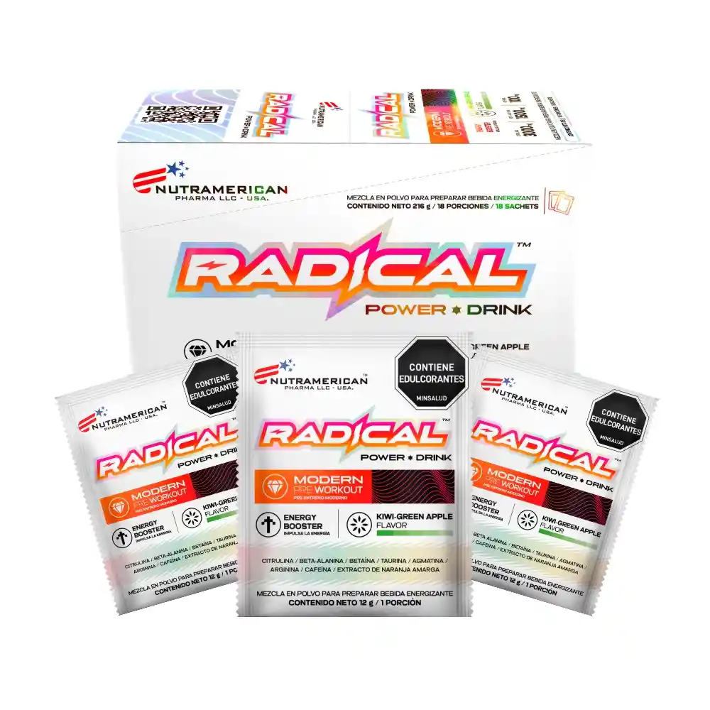 Radical Power Kiwi Manzana Verde X 216 G (18 Und X 12 G)