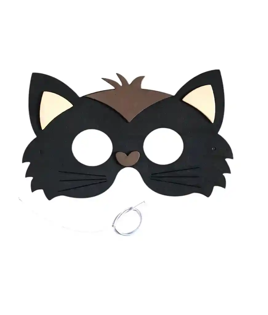 Antifaz Infantil En Foamy Motivo Gato. Hora Loca Halloween Carnaval Party