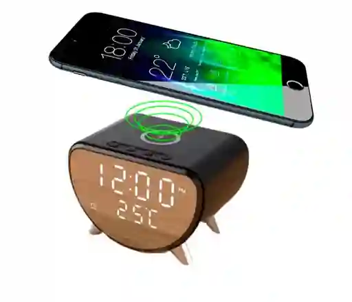 Reloj Con Cargador Inalámbrico Parlante Ay-23
