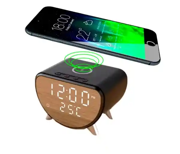 Reloj Con Cargador Inalámbrico Parlante Ay-23