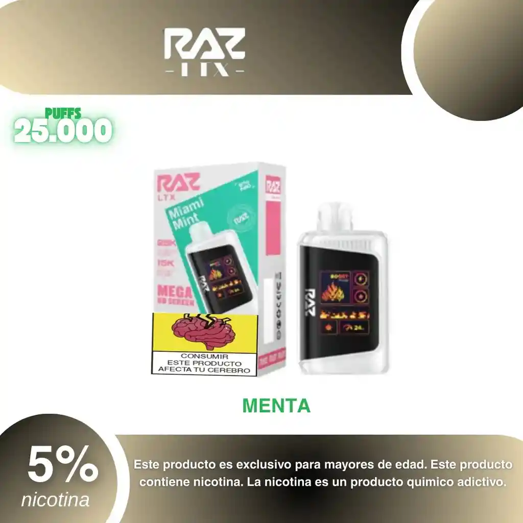 Raz Ltx 25.000 Pufs, Miami Mint 5%