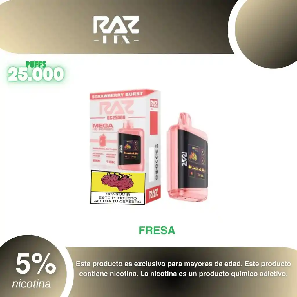 Raz Ltx 25.000 Pufs, Strawberry Burst 5%
