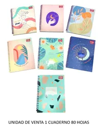 Cuaderno Argollado 80 Hojas Rayado Scribe Diseños Surtidos Pasta Dura