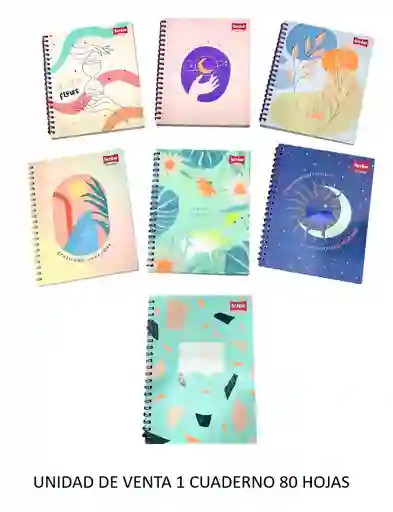 Cuaderno Argollado 80 Hojas Rayado Scribe Diseños Surtidos