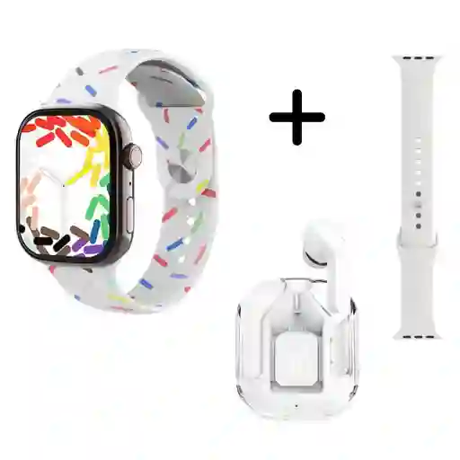 Combo Reloj Inteligente + Audifonos Hr3 Promax 2en1