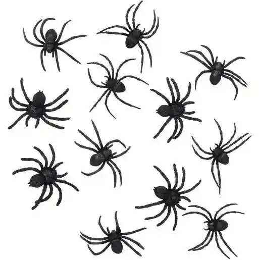 Araña Negra Pequeña 4.5 Cm Aprox X 12 Und Halloween